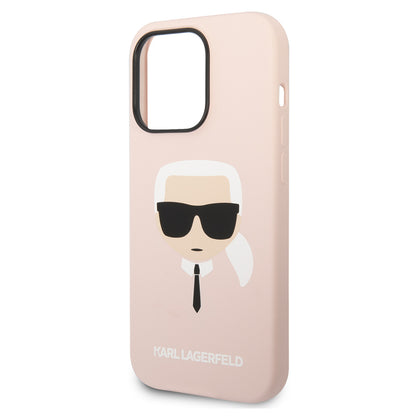 MagSafe Hülle für Apple iPhone 14 Pro, Karl Lagerfeld, Silicone Karl Head, Rosa