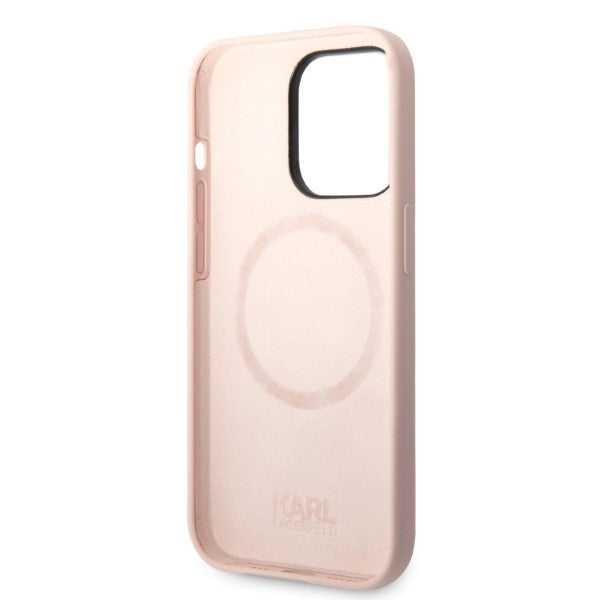MagSafe Case for Apple iPhone 14 Pro Max, Karl Lagerfeld, Silicone Body Karl & Choupette, Pink
