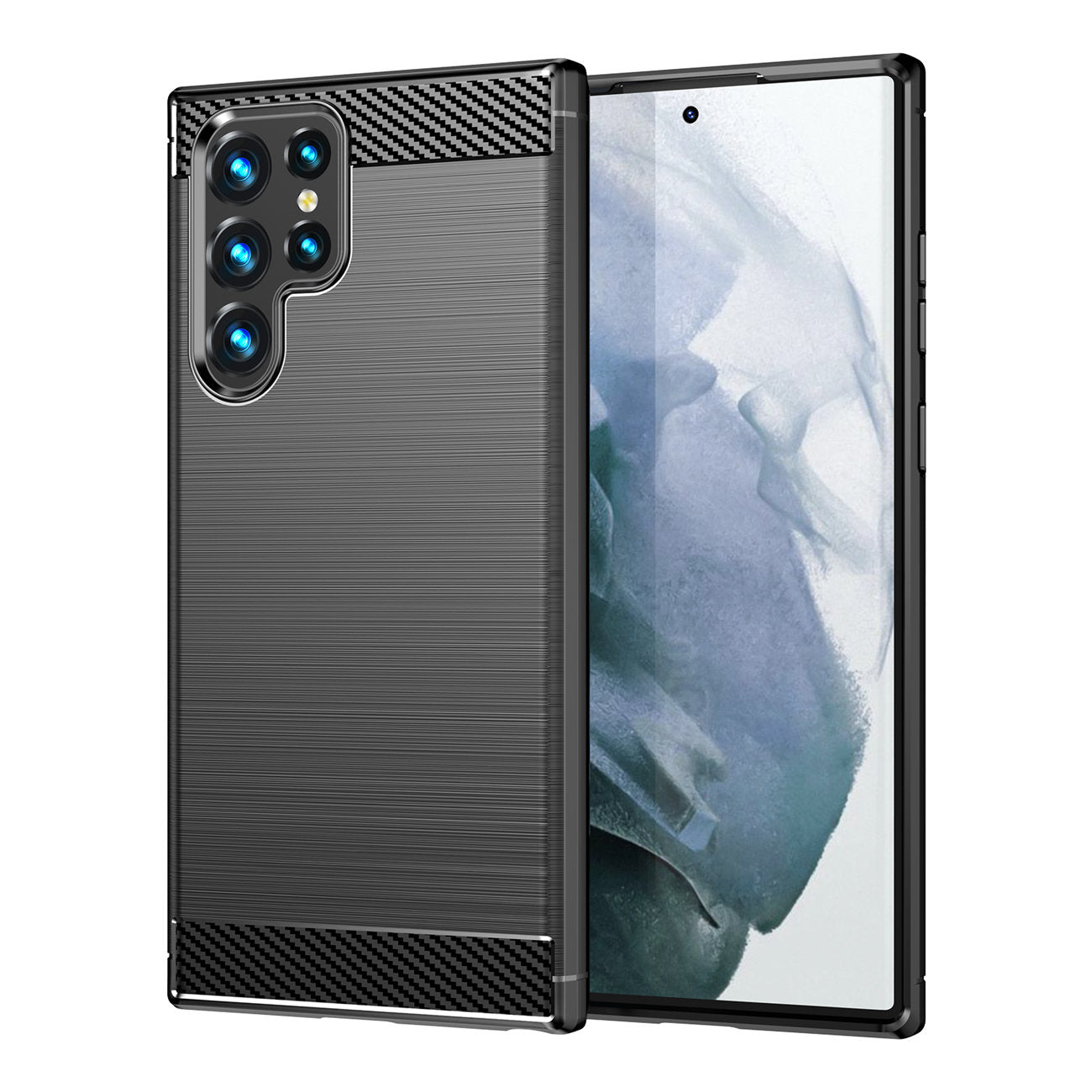 Hülle für Samsung Galaxy S22 Ultra 5G S908, OEM, Carbon, Schwarz