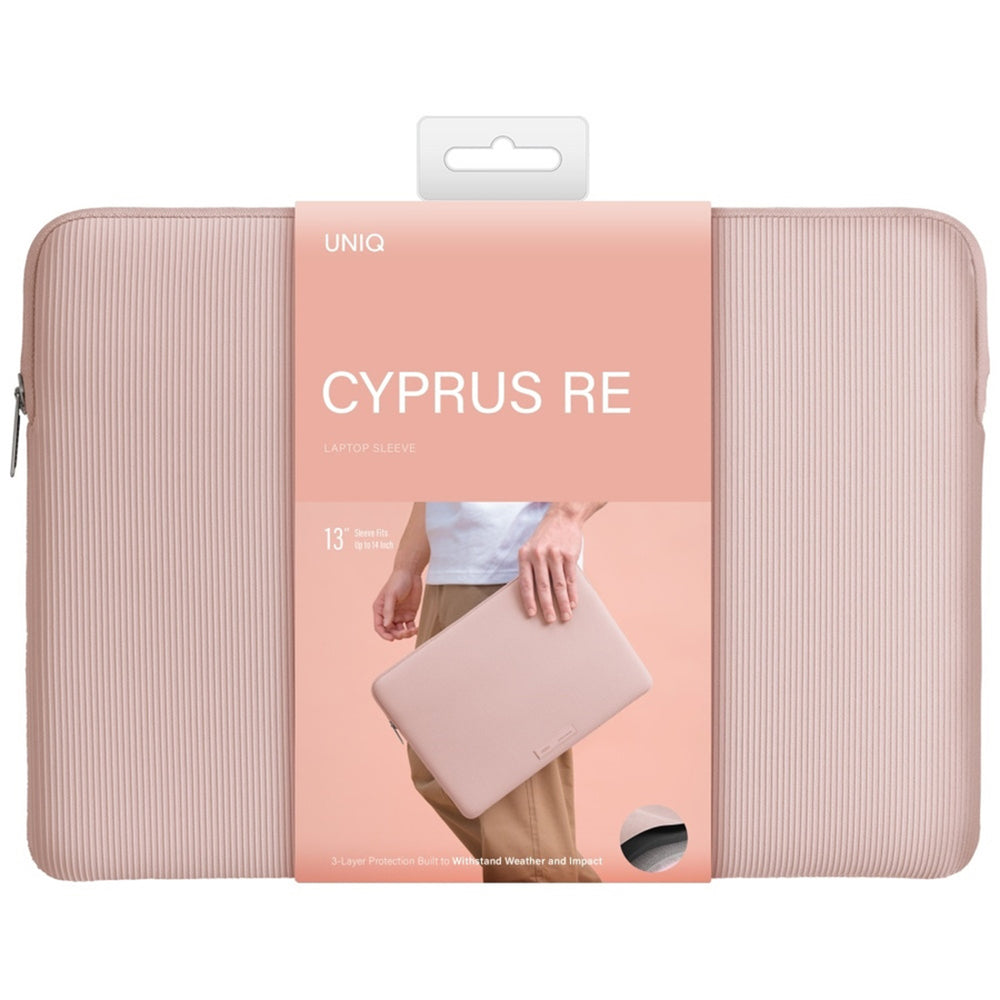 UNIQ Cyprus Ridge Hülle für Laptop max. 14 Zoll, Rosa