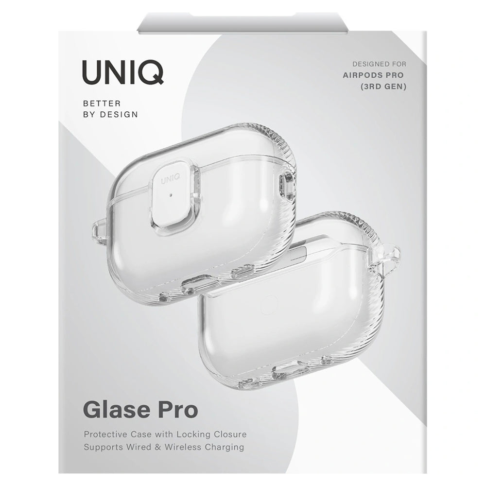 UNIQ Glase Pro Hülle für Apple AirPods Pro 3, Transparent
