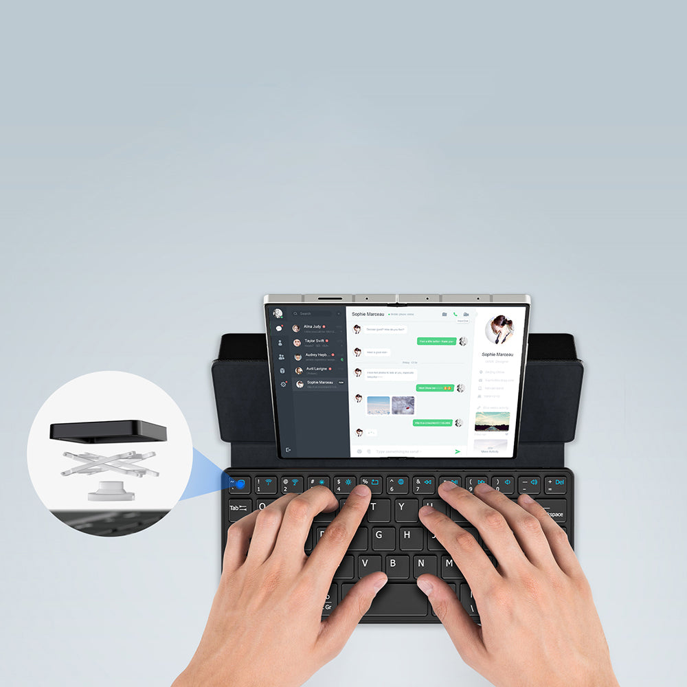 Universelle Hülle mit Bluetooth-Tastatur für Telefon, DUX DUCIS, Schwarz