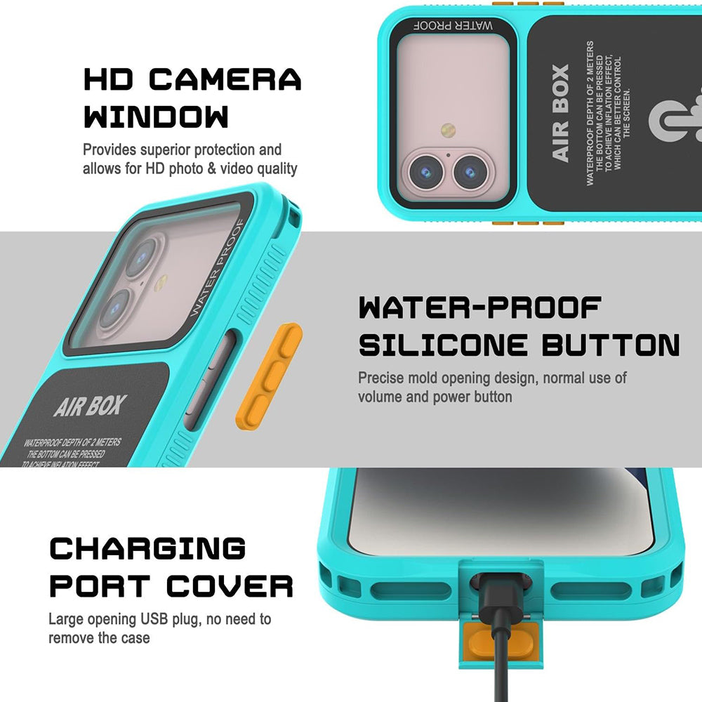 Universelle wasserdichte Hülle für Telefon max. 6,1 Zoll, ShellBox, AirBox, Blau