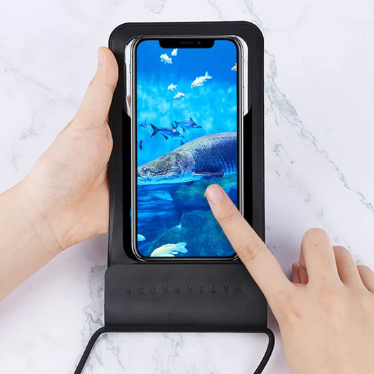 Universelle wasserdichte Hülle für Telefon max. 6,8 Zoll, Techsuit, TWC1, Schwarz