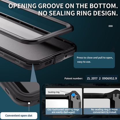 Wasserdichte Hülle für Samsung Galaxy A16 5G A166 / A16 4G A165, ShellBox, Schwarz