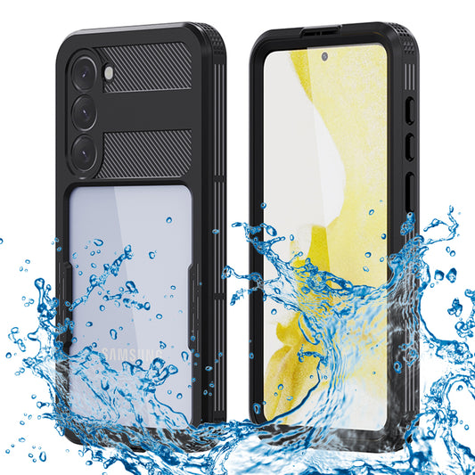 Wasserdichte Hülle für Samsung Galaxy S23+ S916, ShellBox, Schwarz