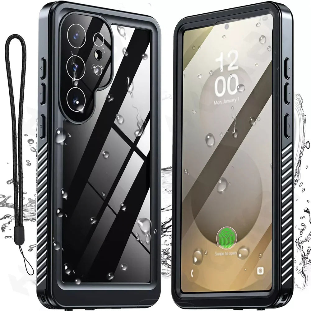 Wasserdichte Hülle für Samsung Galaxy S25 Ultra S938, ShellBox, Schwarz