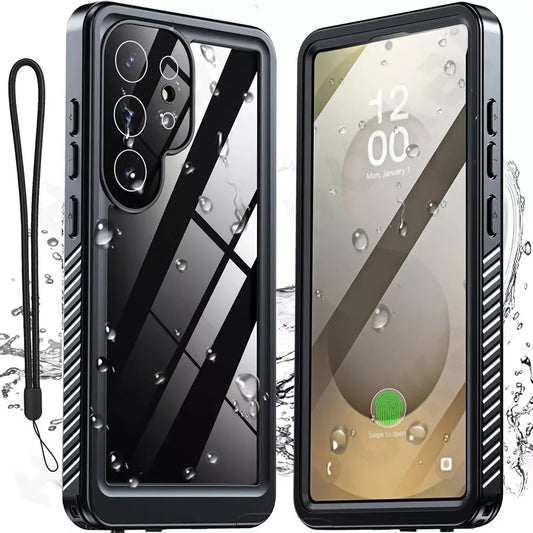 Wasserdichte Hülle für Samsung Galaxy S25 Ultra S938, ShellBox, Schwarz