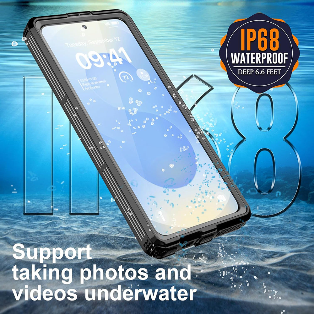 Wasserdichte Hülle für Samsung Galaxy S26 Ultra S948, ShellBox, Schwarz