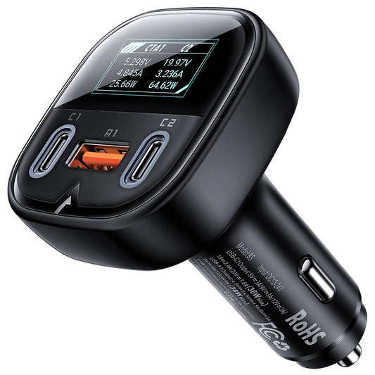 Auto-Ladegerät Acefast B5 Display, 101W, 5A, 1 x USB-A - 2 x USB-C, Schwarz