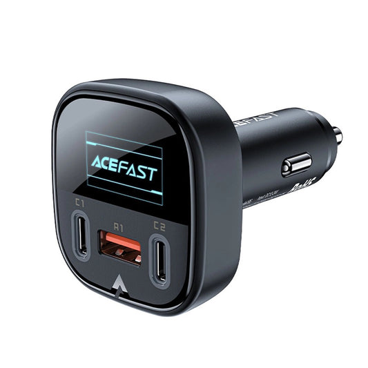 Auto-Ladegerät Acefast B5 Display, 101W, 5A, 1 x USB-A - 2 x USB-C, Schwarz
