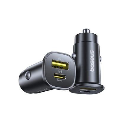 Auto-Ladegerät Baseus GoTrip, 30W, 3A, 1 x USB-A - 1 x USB-C, Schwarz
