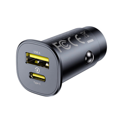 Auto-Ladegerät Baseus GoTrip, 30W, 3A, 1 x USB-A - 1 x USB-C, Schwarz