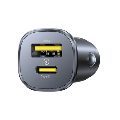 Auto-Ladegerät Baseus GoTrip, 30W, 3A, 1 x USB-A - 1 x USB-C, Schwarz
