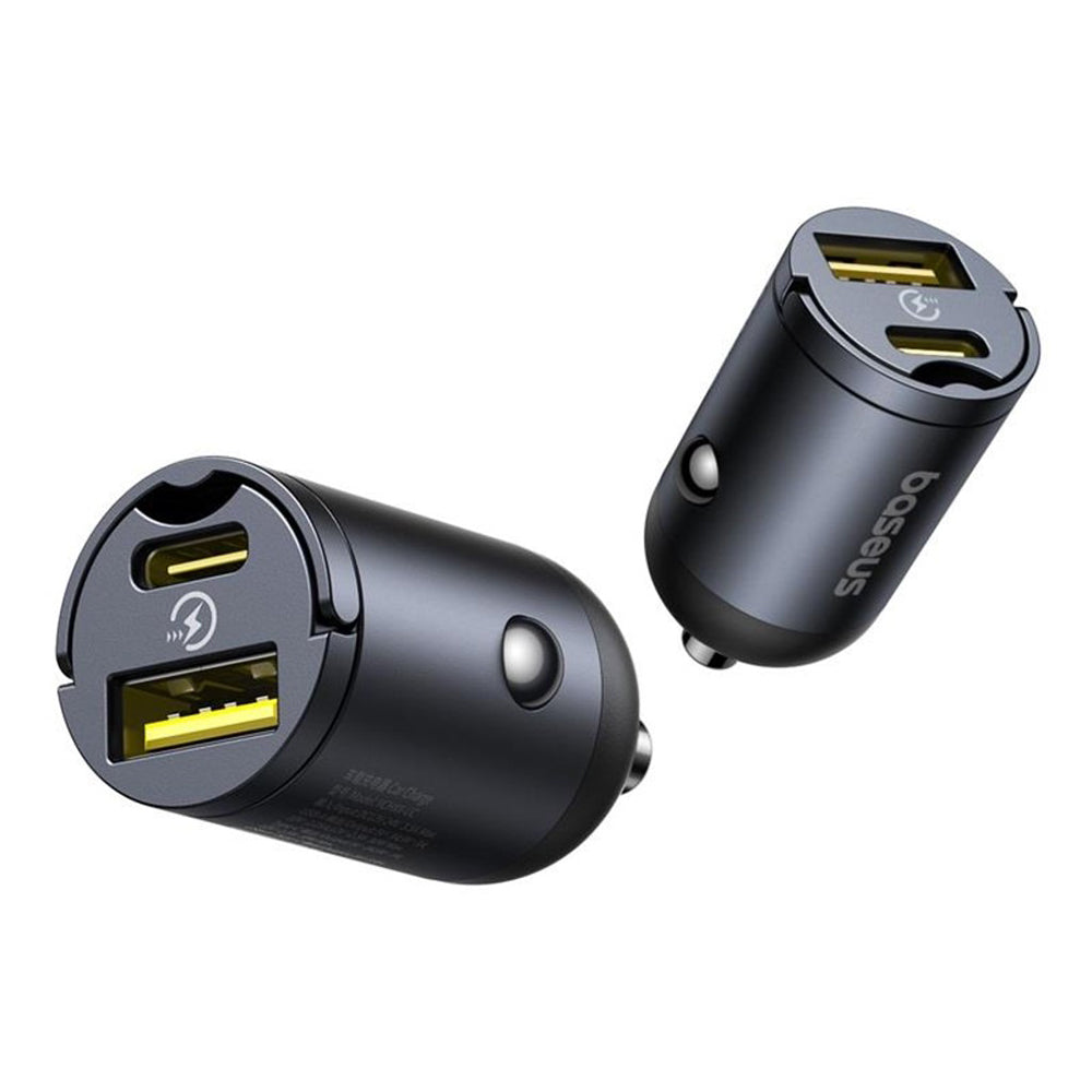 Auto-Ladegerät Baseus Tiny Star, 30W, 3A, 1 x USB-A - 1 x USB-C, Schwarz C00035001121-02