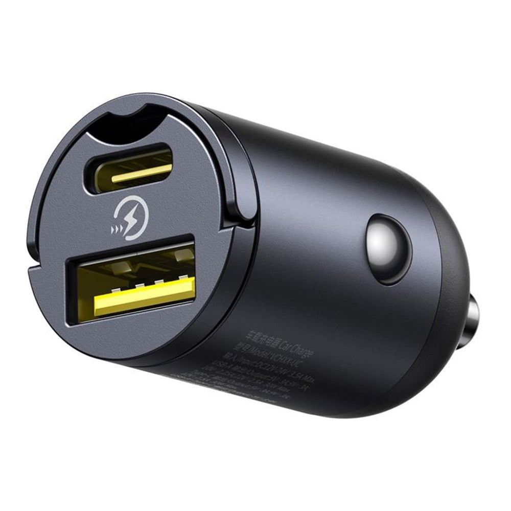 Auto-Ladegerät Baseus Tiny Star, 30W, 3A, 1 x USB-A - 1 x USB-C, Schwarz C00035001121-02