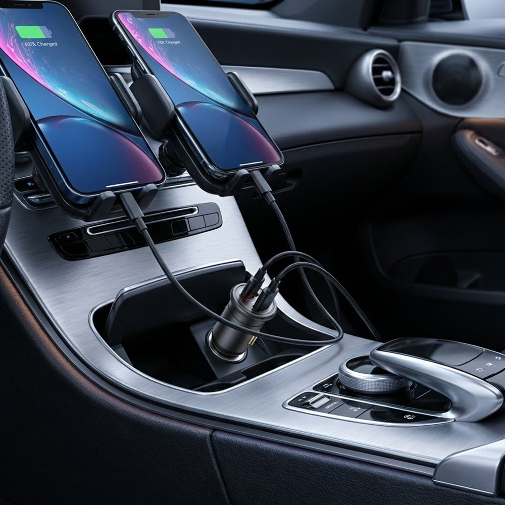 Auto-Ladegerät Blueo, 35W, 3A, 1 x USB-A - 1 x USB-C, Grau