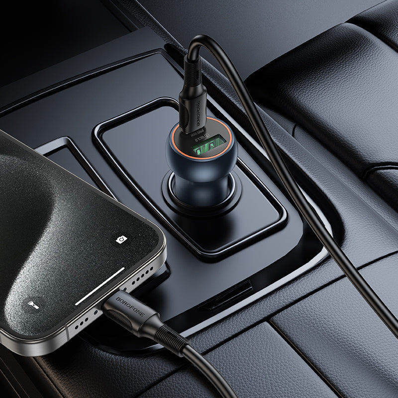 Auto-Ladegerät Borofone BZ32B Fresh, 48W, 3A, 1 x USB-A - 1 x USB-C, Grau