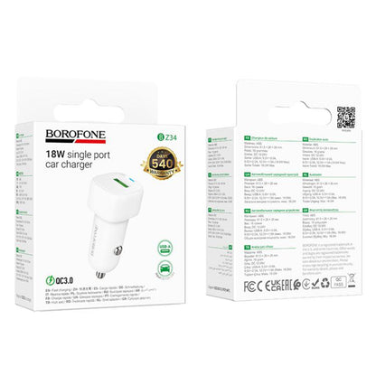 Auto-Ladegerät Borofone BZ34 Cloud, 18W, 3A, 1 x USB-A, Weiß