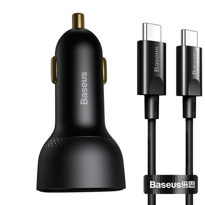 Auto-Ladegerät mit USB-C Kabel Baseus Superme, 100W, 5A, 1 x USB-A - 1 x USB-C, Schwarz TZCCZX-01