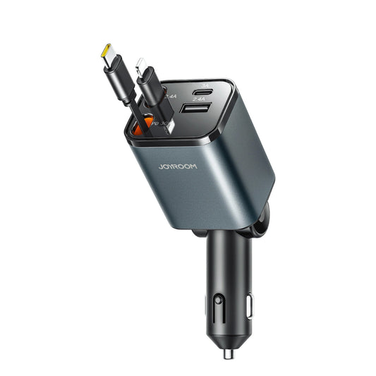 Auto-Ladegerät mit USB-C / Lightning-Kabel Joyroom JR-CCL05, 30W, 3A, 1 x USB-A - 1 x USB-C, Grau