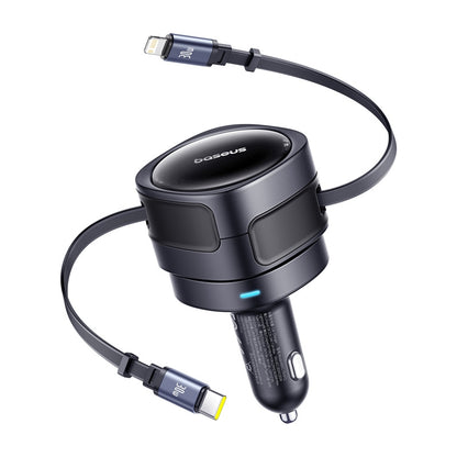 Auto-Ladegerät mit USB-C / Lightning-Kabel Baseus Enjoyment Max, 60W, 3A, Schwarz C00035507121-00