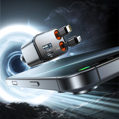 Auto-Ladegerät mit USB-C / Lightning-Kabel Joyroom JR-CCL05, 30W, 3A, 1 x USB-A - 1 x USB-C, Grau