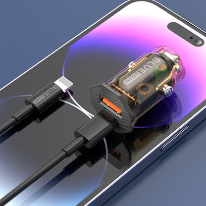 Autoladegerät mit USB-C Kabel BLUE Power BCC50, 33W, 3A, 1 x USB-A - 1 x USB-C, Schwarz