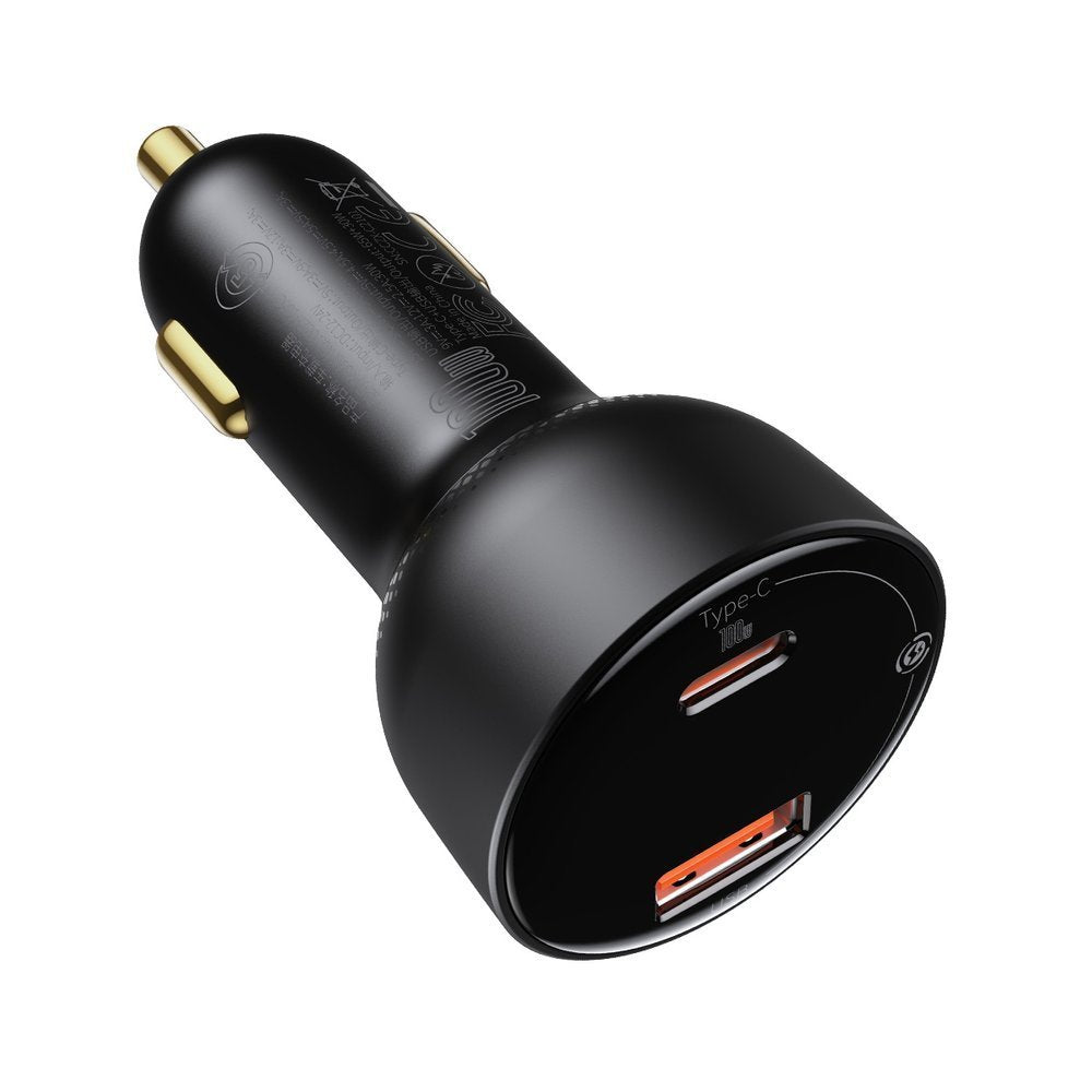 Auto-Ladegerät mit USB-C Kabel Baseus Superme, 100W, 5A, 1 x USB-A - 1 x USB-C, Schwarz TZCCZX-01