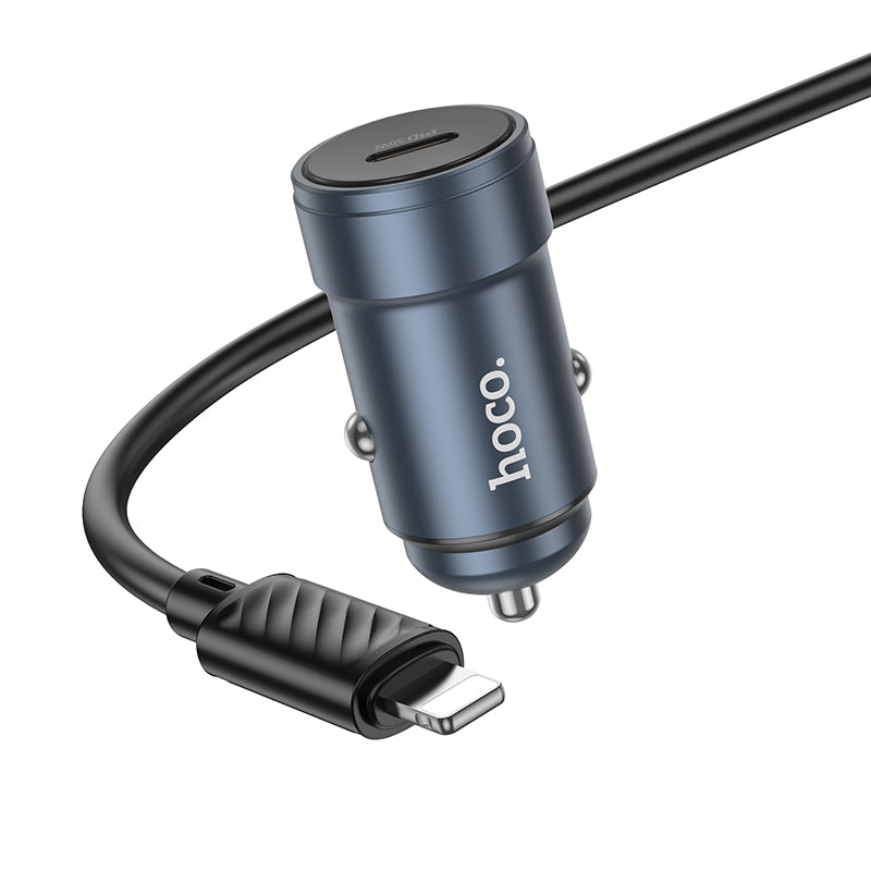 Auto-Ladegerät mit Lightning-Kabel HOCO Z57, 30W, 3A, 1 x USB-C, Grau