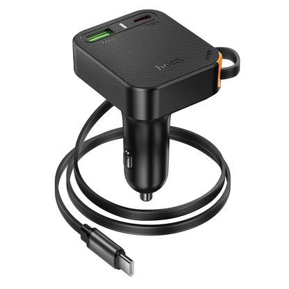 Auto-Ladegerät mit USB-C Kabel HOCO NZ18, 65W, 3A, 1 x USB-A - 1 x USB-C, Schwarz