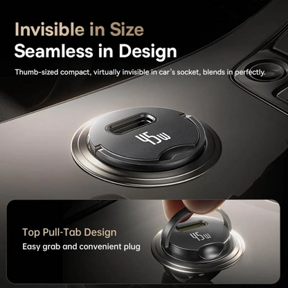 Baseus PrimeTrip VP2 Car Charger with USB-C Cable, 45W, 3A, 1 x USB-C, Black C0206800