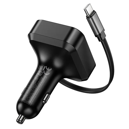 Auto-Ladegerät mit USB-C Kabel HOCO NZ18, 65W, 3A, 1 x USB-A - 1 x USB-C, Schwarz
