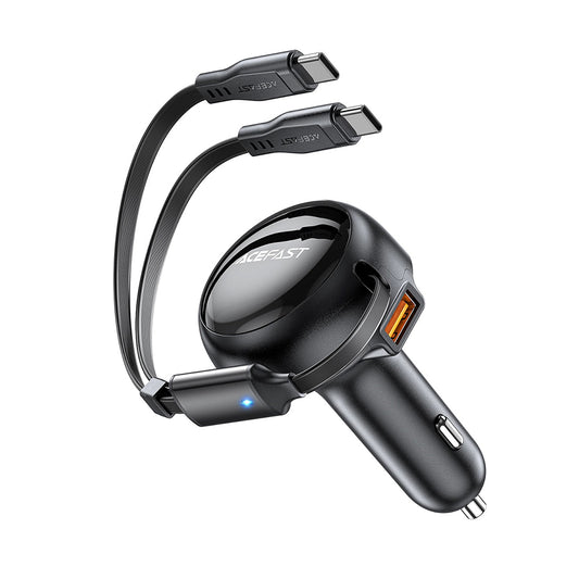 Auto-Ladegerät mit USB-C Kabel Acefast B13, 53W, 3A, 1 x USB-A, Schwarz
