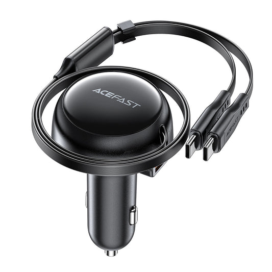 Auto-Ladegerät mit USB-C Kabel Acefast B13, 53W, 3A, 1 x USB-A, Schwarz