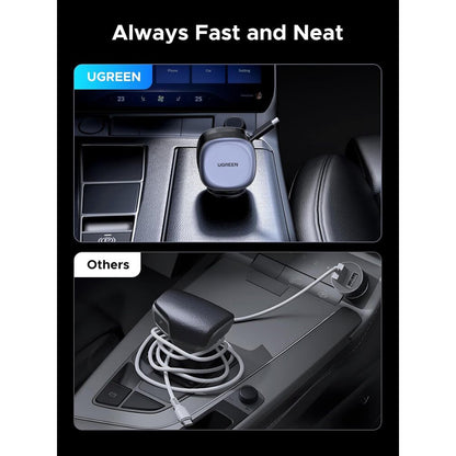 KFZ-Ladegerät mit USB-C Kabel UGREEN EC601, 75W, 3A, 1 x USB-A - 1 x USB-C, Grau