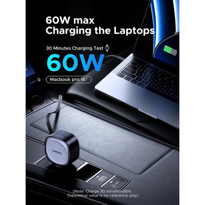 KFZ-Ladegerät mit USB-C Kabel UGREEN EC601, 75W, 3A, 1 x USB-A - 1 x USB-C, Grau