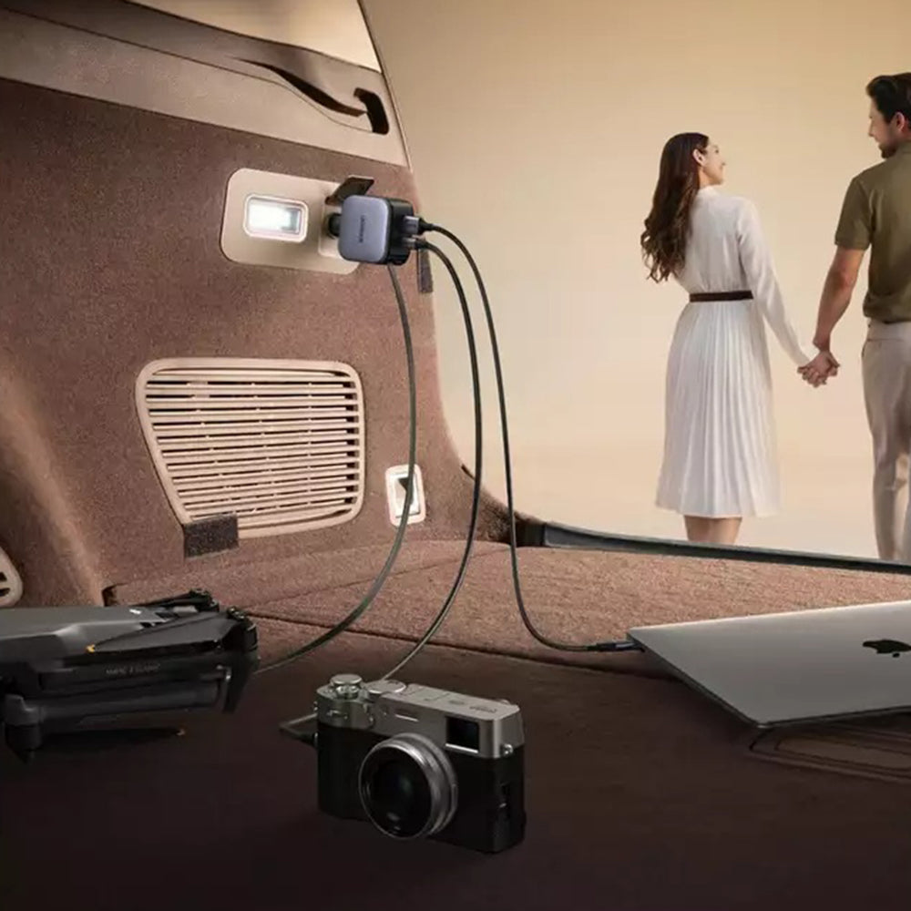 Auto-Ladegerät mit USB-C Kabel UGREEN EC603, 90W, 3A, 1 x USB-A - 1 x USB-C, Grau