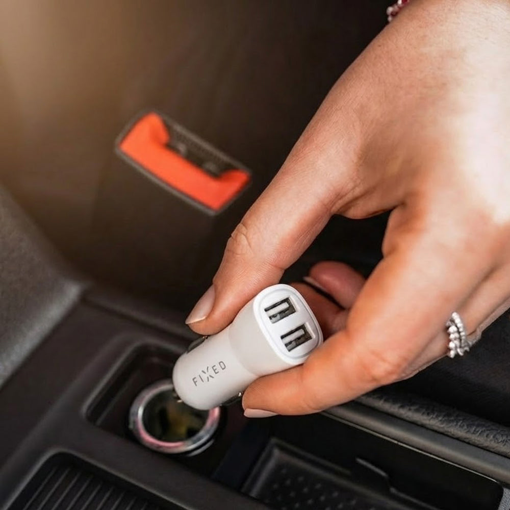 Auto-Ladegerät Fixed, 15.5W, 3A, 2 x USB-A, Weiß