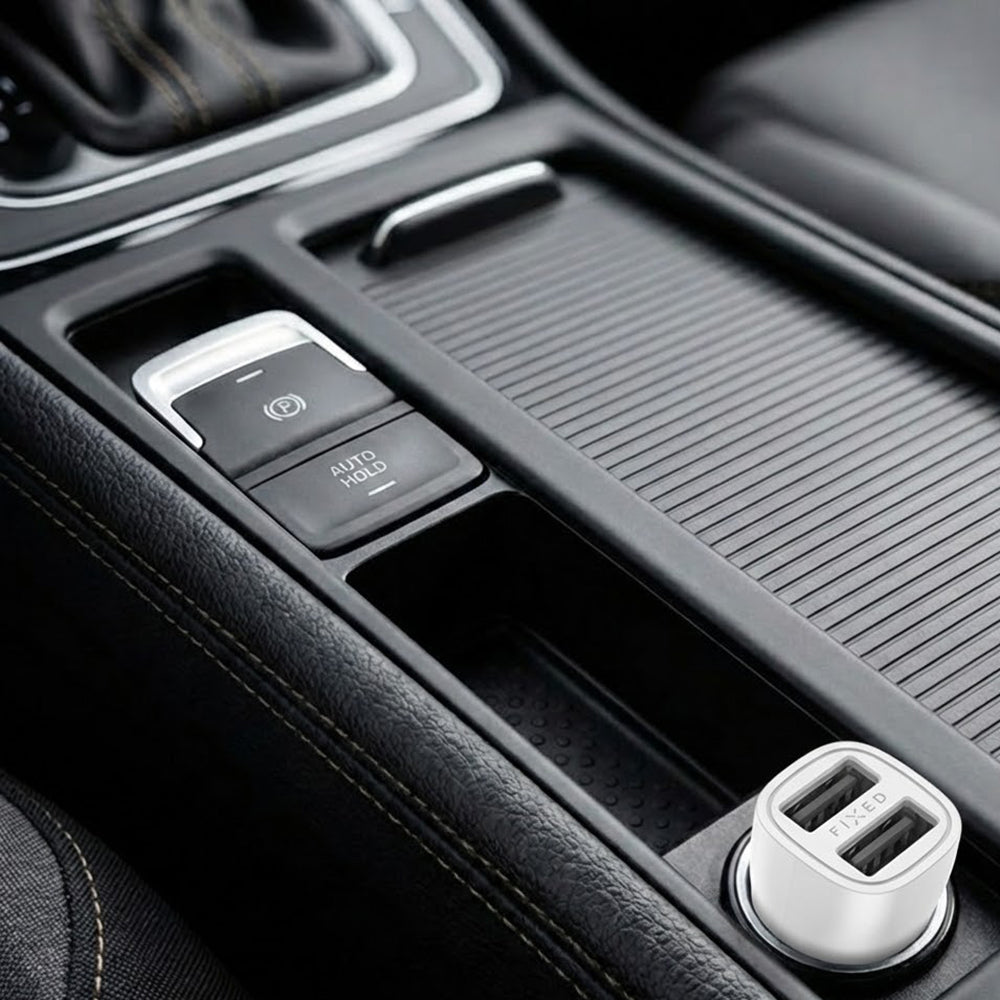 Auto-Ladegerät Fixed, 15.5W, 3A, 2 x USB-A, Weiß