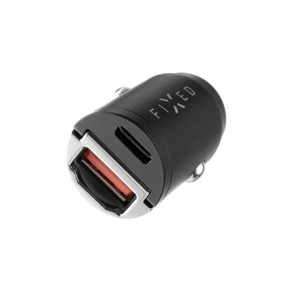 Auto-Ladegerät Fixed, 30W, 3A, 1 x USB-A - 1 x USB-C, Schwarz