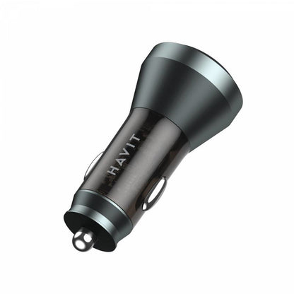 HAVIT CC2017 Car Charger, 45W, 3A, 1 x USB-A - 1 x USB-C, Black Blue