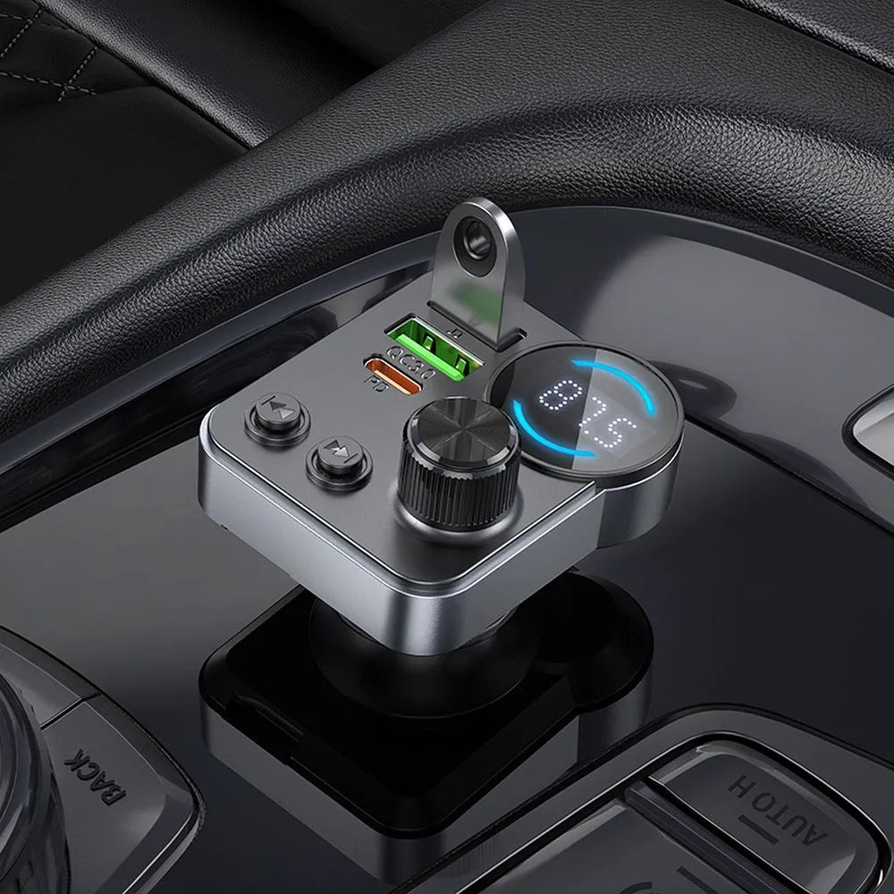 HOCO E86 Bluetooth FM Modulator, 2 x USB-A - 1 x USB-C - 1 x microSD