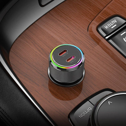 Auto-Ladegerät HOCO NZ14B, 50W, 3A, 2 x USB-C, Schwarz