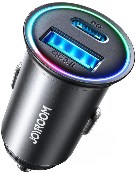 Auto-Ladegerät Joyroom JR-CCN04, 60W, 3A, 1 x USB-A - 1 x USB-C, Schwarz
