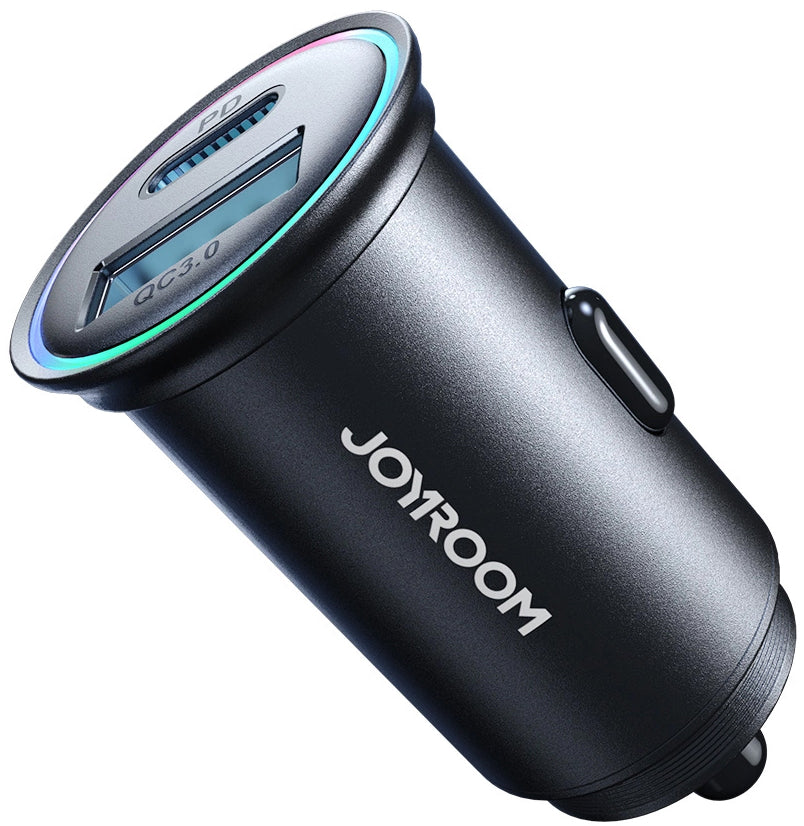 Auto-Ladegerät Joyroom JR-CCN04, 60W, 3A, 1 x USB-A - 1 x USB-C, Schwarz
