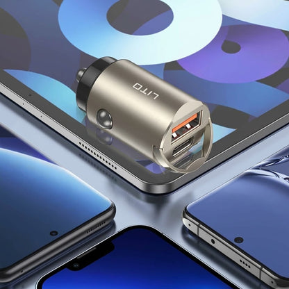 Auto-Ladegerät Lito IN-C03, 30W, 3A, 1 x USB-A - 1 x USB-C, Schwarz