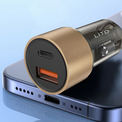 Auto-Ladegerät Lito IN-C04, 52W, 3A, 1 x USB-A - 1 x USB-C, Schwarz