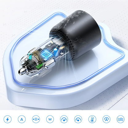 Orico HyperDrive Auto-Ladegerät, 165W, 5A, 1 x USB-A - 2 x USB-C, Schwarz
