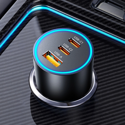 Orico HyperDrive Auto-Ladegerät, 165W, 5A, 1 x USB-A - 2 x USB-C, Schwarz